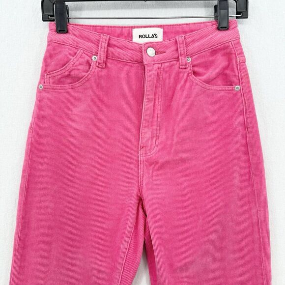 Rollas Corduroy Jeans 26 Original Straight Hot Pink Hi Rise Preppy Barbie *Flaw - Picture 4 of 14